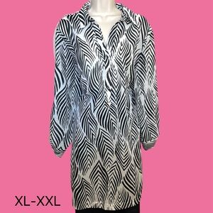 Talbots 1XL tunic/ blouse 
70s zebra print